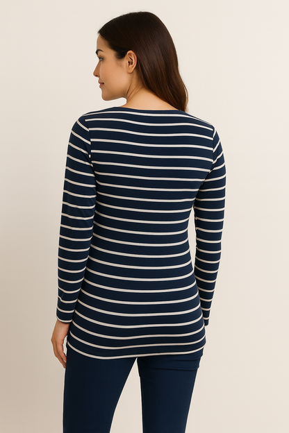 SoftStretch Stripe Nursing-Friendly Top