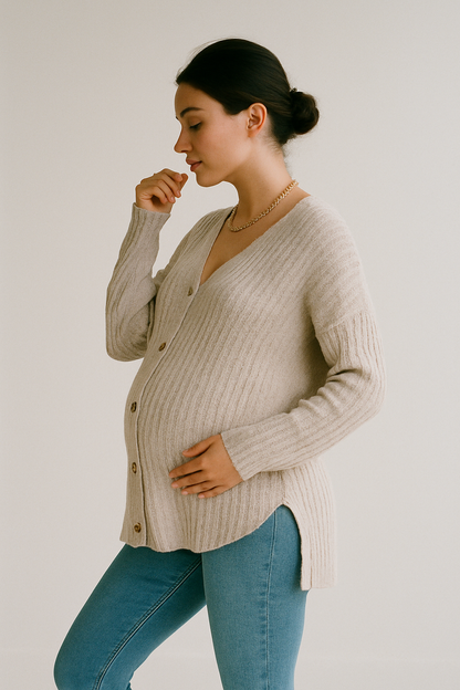Essential Ribbed Maternity Cardigan