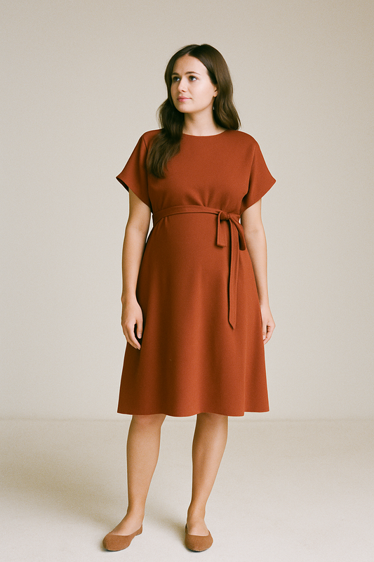 SoftFlow Waist-Tie Dress