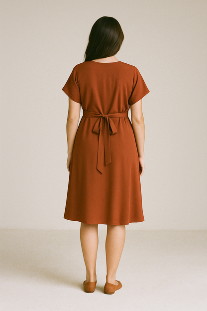 SoftFlow Waist-Tie Dress